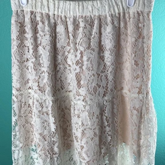 Wilfred Aritzia Lace White Lined Sheer Bohemian Maxi Skirt M - Picture 2 of 9